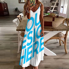 Lade das Bild in den Galerie-Viewer, Einzelbilddruck Damen / Frauen Maxikleid mit Alloverdruck mit verstellbarem Ausschnitt BDQ mit Fotos Muster Text Logo selbst gestalten und bedrucken