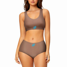 Lade das Bild in den Galerie-Viewer, Personalisierte nahtlose Bustier Bralette BH Set mit Panty (2-tlg) WH021 Mittelteil Druck mit Fotos Muster Text Logo selbst gestalten und bedrucken