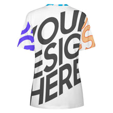 Lade das Bild in den Galerie-Viewer, Multi-Image-Druck Allover Print Rundhalsshirt Damen / Frauen 100% Baumwolle Kurzarmshirt Tshirt ay001 mit Fotos Muster Text Logo selbst gestalten und bedrucken