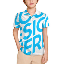 Lade das Bild in den Galerie-Viewer, Einzelbild-Design Kinder Jungen 3-16 Jahre Alt Poloshirt Kurzarm J62T mit Foto Design Motiv Text selbst gestalten und bedrucken