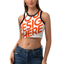 Lade das Bild in den Galerie-Viewer, Multi-Image-Druck Damen / Frauen Crop Top NZ107 mit Racerback und breite Träger mit Fotos Muster Text Logo selbst gestalten und bedrucken