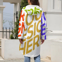 Lade das Bild in den Galerie-Viewer, Multi-Image-Druck Damen / Frauen Trenchcoat Wintermantel lang mit Samt A677 mit Foto Text Muster selbst gestalten und bedrucken