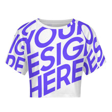Lade das Bild in den Galerie-Viewer, Damen / Frauen Einzelbild-Design Basic T-Shirt Crop Top NT29 mit Ihrem Design Motiv Foto Text selbst gestalten und bedrucken