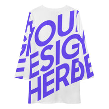 Lade das Bild in den Galerie-Viewer, Einzelbild-Design Damen Fashion Langarm Kleid Freizeitkleid mit Spleißen-Still F72Q mit Foto Design Motiv Text selbst gestalten und bedrucken
