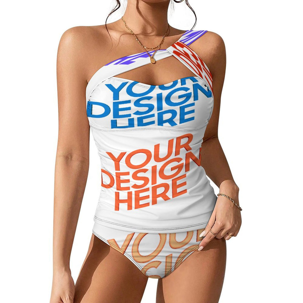 2024 NEW Sexy Multi-Image-Design Frauen Tankini Bauchkontrolle Badeanzug Set 2-teilig mit Foto Design Motiv Text selbst gestalten und bedrucken