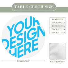 Lade das Bild in den Galerie-Viewer, Runde Tischdecke Wachstuch Abwaschbar 100cm 110cm 120cm 130cm mit Foto Design Motiv Text selbst gestalten und bedrucken