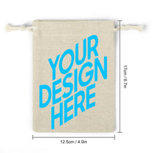Lade das Bild in den Galerie-Viewer, 8 Stück / Packung Klein Kordelzugbeutel Aufbewahrungsbeutel aus Baumwolle und Leinen mit Fotos Muster Text Logo selbst gestalten und bedrucken