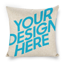 Lade das Bild in den Galerie-Viewer, Personalisierte Kissenhülle Kissenbezug 45 x 45 cm aus Leinen einseitiger Druck mit Fotos Muster Text selbst gestalten und bedrucken