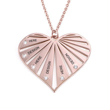 Lade das Bild in den Galerie-Viewer, Personalisierte Damen Halskette Familienkette mit Anhänger X0020 aus 925 Sterling Silber mit Zirkonias und Gold- / Roségold-Beschichtung mit Gravur selbst gestalten