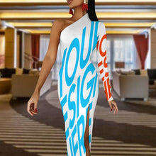 Lade das Bild in den Galerie-Viewer, Split-Kleid mit einem Ärmel BIQ mit Fotos Muster selbst gestalten und bedrucken