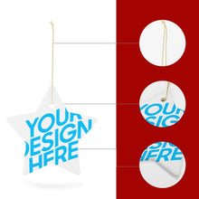 Lade das Bild in den Galerie-Viewer, Weihnachtssterne als kleine Anhänger aus Keramik für Weihnachten mit Foto & Text selbst gestalten und bedrucken