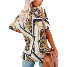 Lade das Bild in den Galerie-Viewer, Große Größe Short Sleeve Shirt V-Neck T-Shirt TSHIRT NZ109 - Damen / Frauen - selbst gestalten und bedrucken