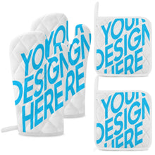 Lade das Bild in den Galerie-Viewer, Topfhandschuhe Set ( 2x Ofenhandschuh + 2x Küchengreifhilfe ) mit Foto selbst gestalten und bedrucken