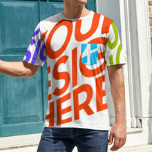 Lade das Bild in den Galerie-Viewer, Multi-Image-Druck Rundhalsshirt Kurzarm T-Shirt TSHIRT mit Brusttasche NTREV2 für Herren mit Fotos Muster Text Logo selbst gestalten und bedrucken