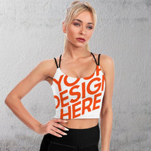 Lade das Bild in den Galerie-Viewer, Multi-Image-Druck Sexy Damen / Frauen Crop Top Yoga Top Sport-BH Spaghettishirt mit Bustier und gekreuzten Spaghettiträgern YJ005 mit Fotos Muster Text Logo selbst gestalten und bedrucken