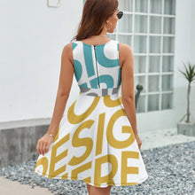 Lade das Bild in den Galerie-Viewer, Multi-Image-Design Damen / Frauen Sommerkleid Strandkleid mit V-Ausschnitt NZ022 mit Foto Design Motiv Text selbst gestalten und bedrucken