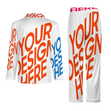 Lade das Bild in den Galerie-Viewer, Multi-Image-Design Herren / Männer Schlafanzug Pyjama Set Langarm - Kragen Classic (2 tlg.) SDS062 mit Foto Design Motiv Text selbst gestalten und bedrucken