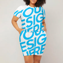 Lade das Bild in den Galerie-Viewer, Einzelbilddruck Oversize kurzärmeliges TShirt mit Shorts Set für Damen / Frauen NTZ mit Fotos Muster Text Logo selbst gestalten und bedrucken