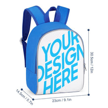 Lade das Bild in den Galerie-Viewer, 13 Zoll Schulrucksack Schultasche Rucksack Schule Mädchen Jungen Teenager mit Fotos Muster Text Logo selbst gestalten und bedrucken