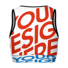 Lade das Bild in den Galerie-Viewer, Multi-Image-Design Damen / Frauen Yoga Crop Top Push Up Sport-BH YJ053 mit Foto Design Motiv Text selbst gestalten und bedrucken