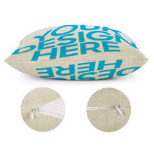 Lade das Bild in den Galerie-Viewer, Weißer Leinen Kissenbezug Kissenhülle beidseitiger Druck mit Foto Text selbst gestalten und bedrucken