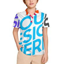 Lade das Bild in den Galerie-Viewer, Multi-Image-Design Kinder Jungen 3-16 Jahre Alt Poloshirt Kurzarm J62T mit Foto Design Motiv Text selbst gestalten und bedrucken