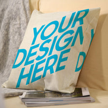 Lade das Bild in den Galerie-Viewer, Weißer Leinen Kissenbezug Kissenhülle beidseitiger Druck mit Foto Text selbst gestalten und bedrucken