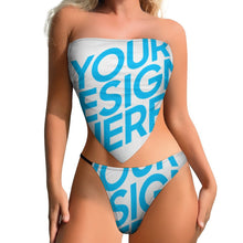 Lade das Bild in den Galerie-Viewer, 2023 New Modische Sexy Einzelbild-Design Bustier Push-Up Bikini Set 2 teilig J203D65 mit Ihrem Foto Motiv und Text selbst gestalten und bedrucken