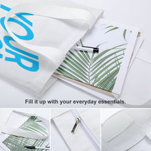 Lade das Bild in den Galerie-Viewer, 32×38cm Beidseitiger Druck Canvas Tote Tasche Stoffbeutel Einkaufstasche mit Innentasche selbst gestalten und bedrucken
