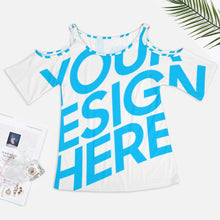 Lade das Bild in den Galerie-Viewer, Einzelbild-Design Druck Große Größen Sexy Schulterfreie TShirt Off-Shoulder-T-Shirt AVT Damen / Frauen mit Fotos Muster Text Logo selbst gestalten und bedrucken