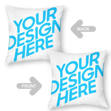 Lade das Bild in den Galerie-Viewer, Kissenbezug Kissenhülle 100% Polyester in 9 Maßen verfügbar 30x30cm, 35x35cm, 40x40cm, 43x43cm, 45x45cm, 50x50cm, 55x55cm, 60x60cm, 80x80cm mit Fotos Muster Text Logo selbst gestalten und bedrucken