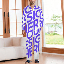 Lade das Bild in den Galerie-Viewer, Einzelbild-Design Herren / Männer Schlafanzug Pyjama Set Langarm - Kragen Classic (2 tlg.) SDS062 mit Foto Design Motiv Text selbst gestalten und bedrucken