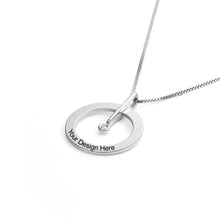 Lade das Bild in den Galerie-Viewer, Personalisierte ringförmige Halskette mit Diamant X0065 mit Gravur selbst gestalten