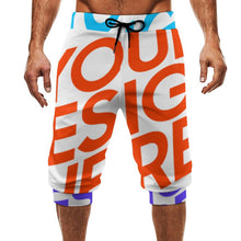 Lade das Bild in den Galerie-Viewer, Multi-Image Design Allover-Druck 3/4-Hose Sweathose Sporthose Leggings AIP für Männer mit Fotos Muster Text Logo selbst gestalten und bedrucken