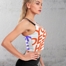 Lade das Bild in den Galerie-Viewer, Multi-Image-Druck Sexy Damen / Frauen Crop Top Yoga Top Sport-BH Spaghettishirt mit Bustier und gekreuzten Spaghettiträgern YJ005 mit Fotos Muster Text Logo selbst gestalten und bedrucken