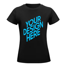 Lade das Bild in den Galerie-Viewer, Vorderseite-Druck Frontprint T-Shirt mit Rundhals und Kurzarm für Damen Frauen selbst gestalten und bedrucken