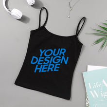 Lade das Bild in den Galerie-Viewer, Basictop Spaghettitop Damen / Frauen aus elastischer Baumwoll-Qualität A-012 mit Fotos Muster Text Logo selbst gestalten und bedrucken
