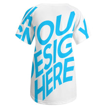 Lade das Bild in den Galerie-Viewer, Einzelbilddruck Damen / Frauen TSHIRT T-Shirt Kleid Lang mit Rundhalsausschnitt Oversize AQT mit Fotos Muster Text Logo selbst gestalten und bedrucken