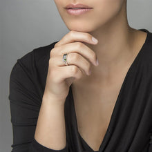 Lade das Bild in den Galerie-Viewer, Personalisierter 925er Sterling Silber Gravierbarer Geburtsstein Ring J0011 mit Gravur selbst gestalten