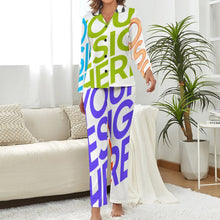 Lade das Bild in den Galerie-Viewer, Multi-Image-Design Schlafanzug Zweiteiliger Homewear Pyjama aus Satin für Damen/Frauen DTZREV1 mit Foto Design Motiv Text selbst gestalten und bedrucken