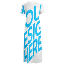 Lade das Bild in den Galerie-Viewer, Große Größen Einzelbilddruck Damen / Frauen Kurzarm Shirtkleid B523 mit Fotos Muster Text Logo selbst gestalten und bedrucken