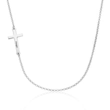 Lade das Bild in den Galerie-Viewer, Persönliche 925 Sterling Silber Halskette Kette mit Kreuz und Wunschgravur X0032 mit 18K Gold Roségold Vergoldung Länge verstellbar selbst gestalten