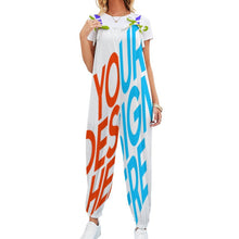 Lade das Bild in den Galerie-Viewer, Multi-Image-Druck Damen / Frauen Overall mit Trägern zum Knoten Jumpsuit RP mit Fotos Muster Text Logo selbst gestalten und bedrucken