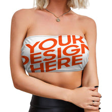 Lade das Bild in den Galerie-Viewer, Multi-Image-Druck Voll Druck Damen / Frauen Bandeautop Crop Top Bandeau Bra trägerlos NZ065 mit Fotos Muster Text Logo selbst gestalten und bedrucken