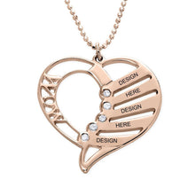 Lade das Bild in den Galerie-Viewer, Gravierbare Zirkonias Halskette mit Herz Anhänger X0021 mit Namen Gravur selbst gestalten