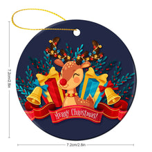 Lade das Bild in den Galerie-Viewer, Beidseitige keramike runde Christbaumschmuck Weihachtsbaumaufhänger mit Foto Text selbst gestalten und bedrucken