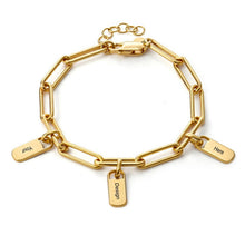Lade das Bild in den Galerie-Viewer, Rory Gliederarmband mit personalisierten Tag Charms S0017 aus Sterlingsilber mit Gravur selbst gestalten