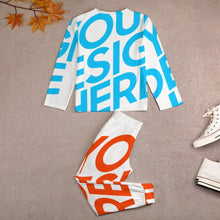 Lade das Bild in den Galerie-Viewer, Einzelbilddruck Schlafanzug Pyjama Kinder Mädchen JTZ in langer Form mit Fotos Muster Text Logo selbst gestalten und bedrucken