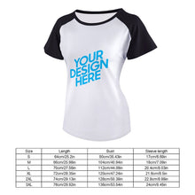 Lade das Bild in den Galerie-Viewer, Damen Ärmel Raglan T-Shirt TSHIRT mit kurzem Arm selbst gestalten und bedrucken