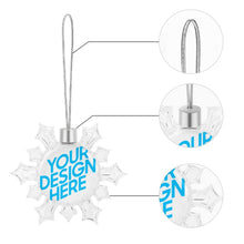 Lade das Bild in den Galerie-Viewer, Weihnachtsschmuck Schneeflocken Kettenanhänger / Anhänger Schneeflocke Winter mit Foto selbst gestalten und bedrucken